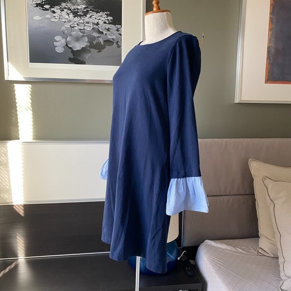 ♥ BeachLunchLounge 100% Cotton T-Shirt Dress with Ruffled Sleeves S/P   … - Picture 4 of 9